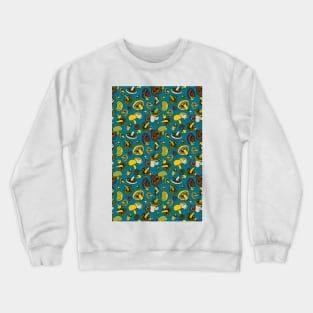 70s retro kitsch mushrooms and corgi butts Crewneck Sweatshirt